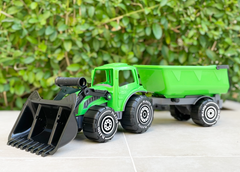 Tractor with front loader and trailer, 57cm