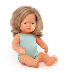 Baby Doll Caucasian Dark Blonde Girl Vitiligo, 38cm - Koko-Kamel.com