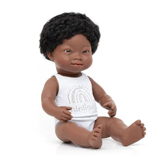 Baby Doll African Boy with Down Syndrome 38 cm - Koko-Kamel.com