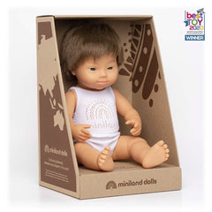 Baby Doll Caucasian Boy with Down Syndrome 38cm - Koko-Kamel.com