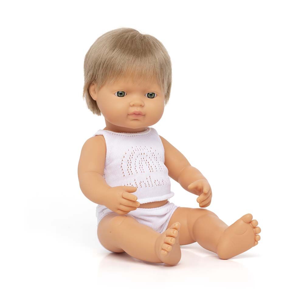 Baby doll caucasian dark blond boy 38 cm - Koko-Kamel.com