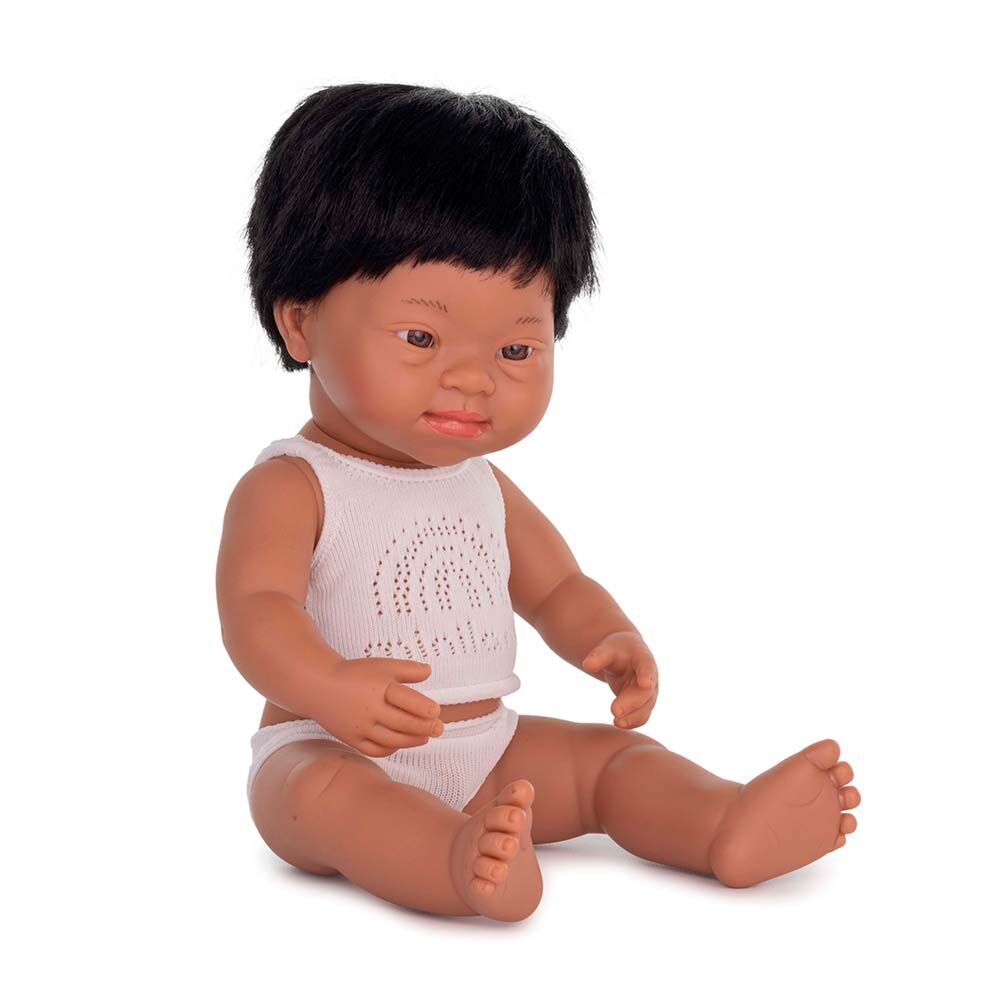 Baby Doll Hispanic Boy with Down Syndrome 38cm - Koko-Kamel.com