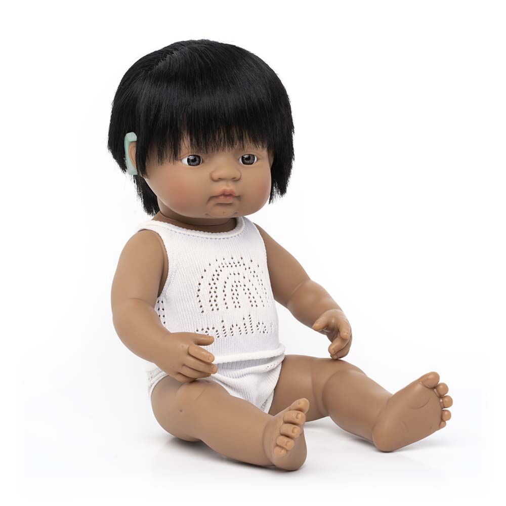 BABY DOLL HISPANIC BOY WITH HEARING AID 38CM - Koko-Kamel.com