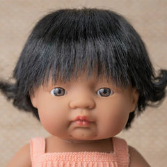 Baby Doll Hispanic Girl 38 cm Salmon romper - Koko-Kamel.com