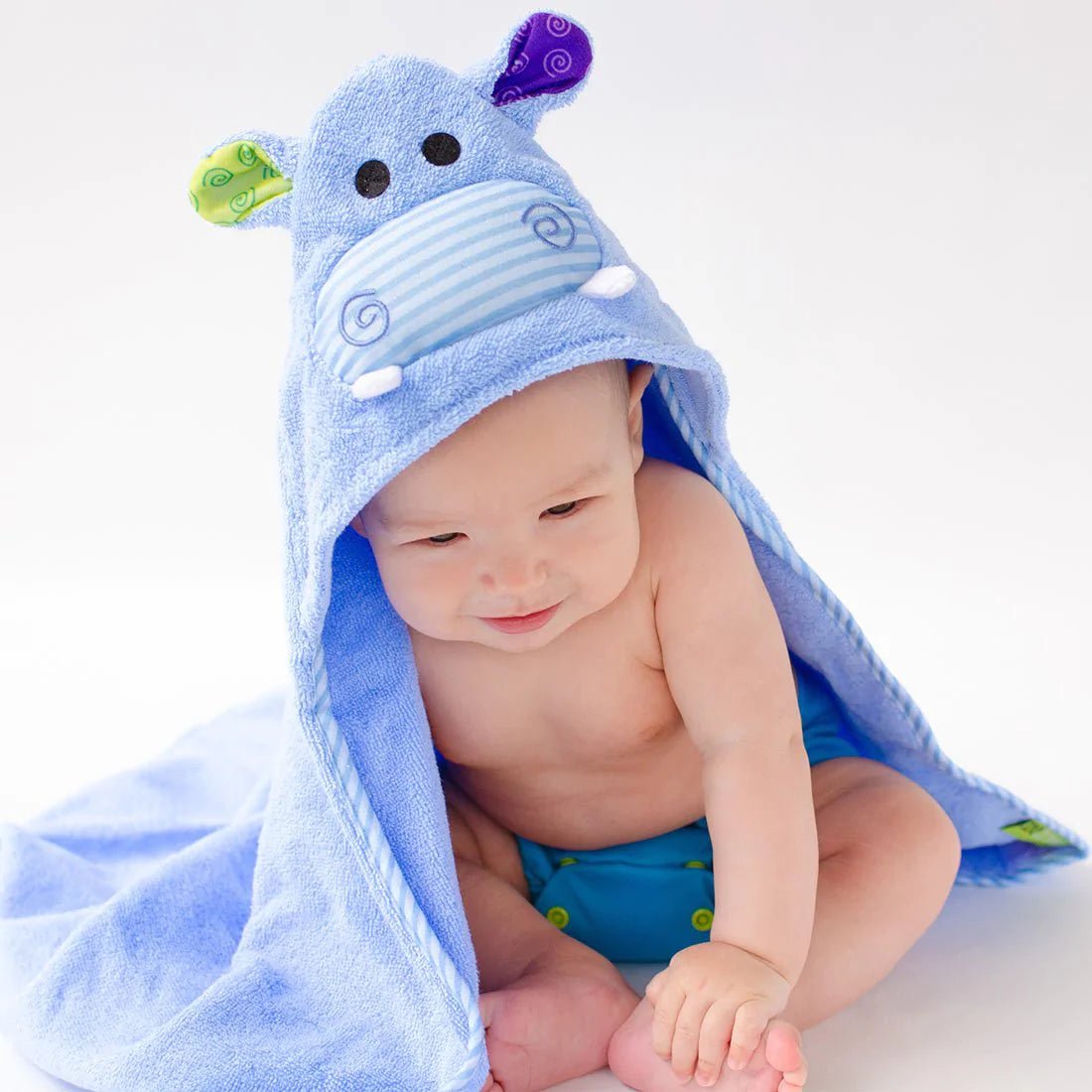 Baby Hooded Towel - Henry the Hippo - Koko-Kamel.com