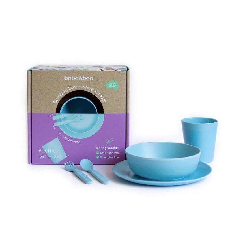 Bamboo Dinnerware Set - Pacific Blue - Koko-Kamel.com