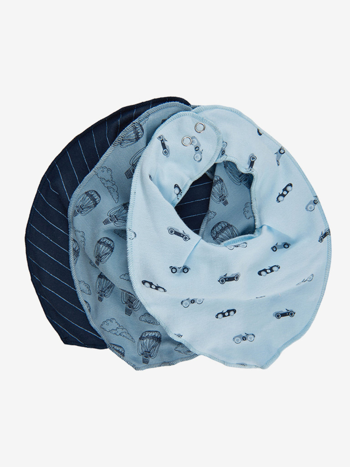 Bandana Bib (3-pack), Dusty Blue - Koko-Kamel.com