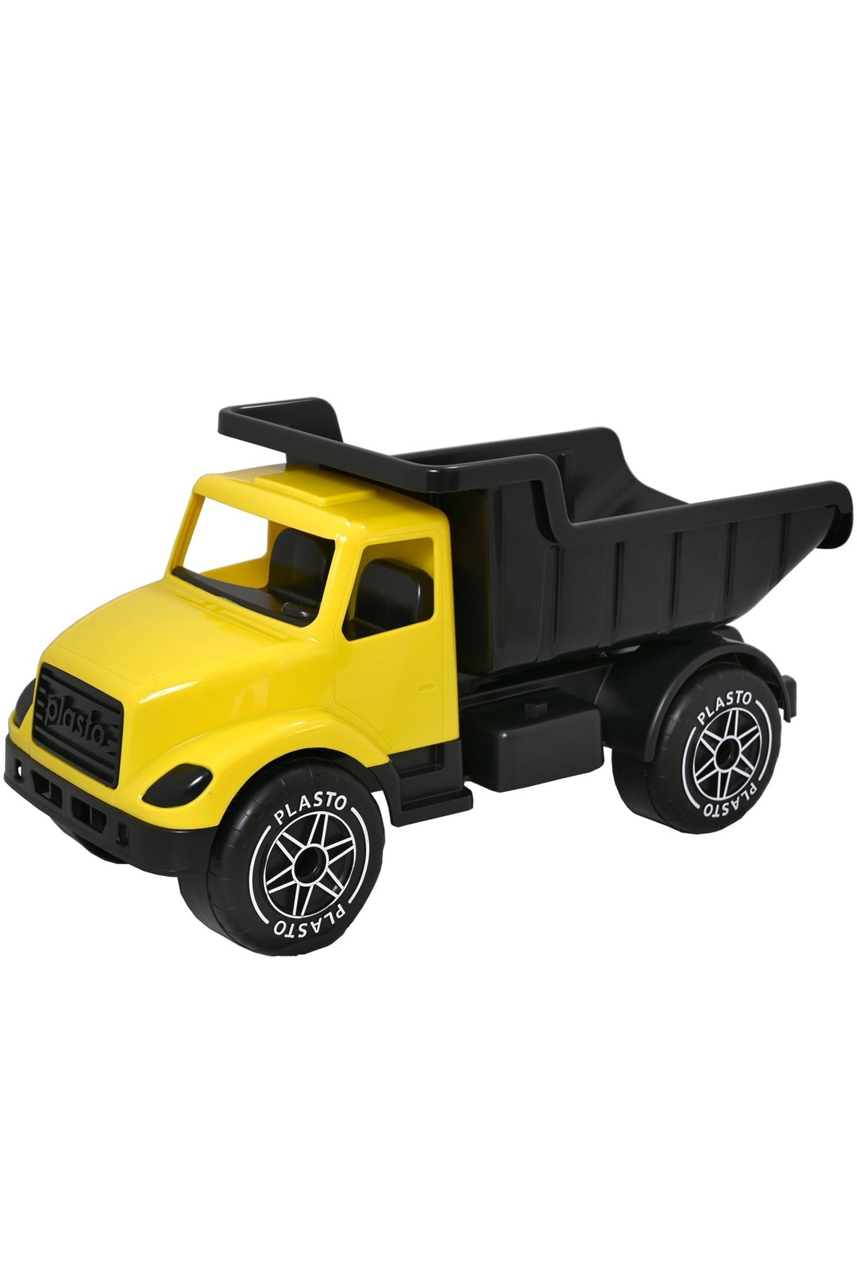 Dump truck with silent wheels (60cm), yellow and black - Koko-Kamel.com