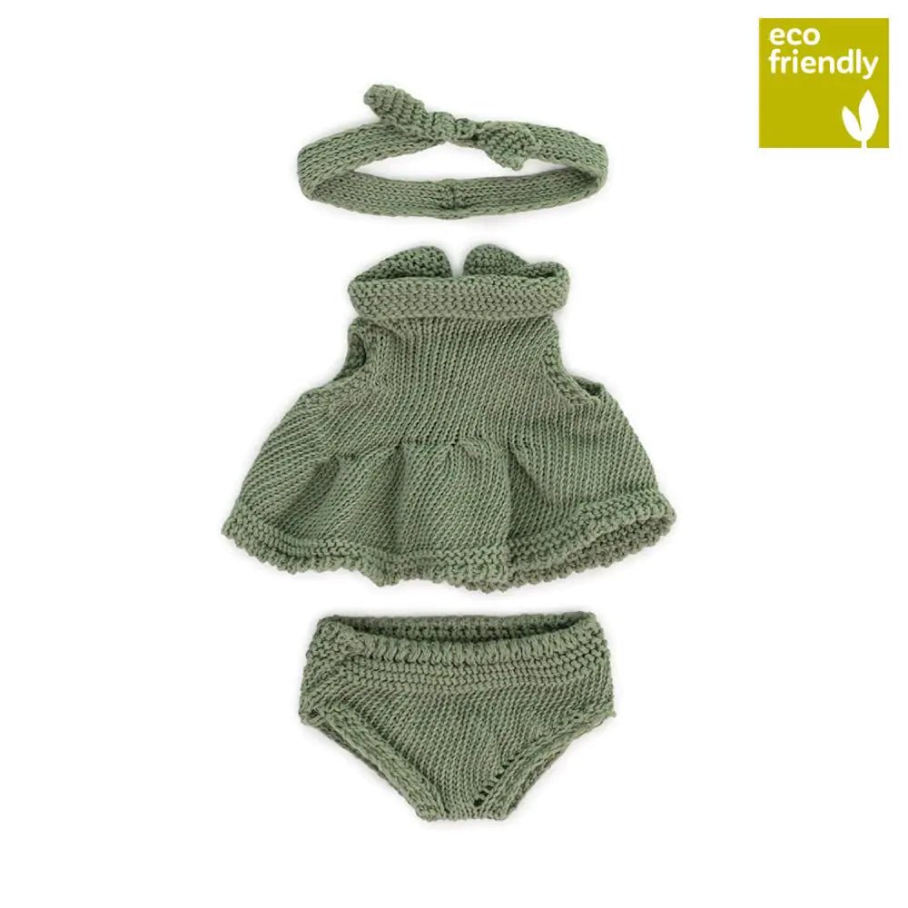 Knitted Doll Outfit 21cm, Dress & headband - Koko-Kamel.com