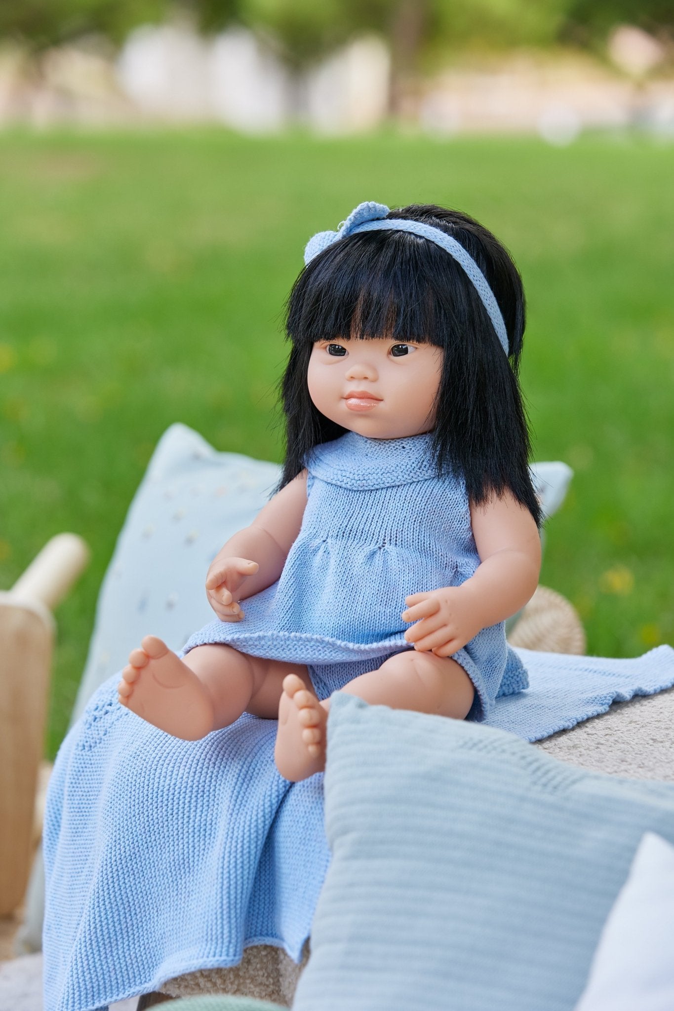 Knitted Outfit for Girl Doll, 38cm - Koko-Kamel.com