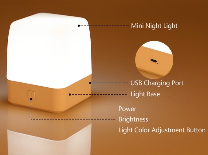 Koko Kamel Mini Bedside Lamp USB Rechargeable - Koko-Kamel.com