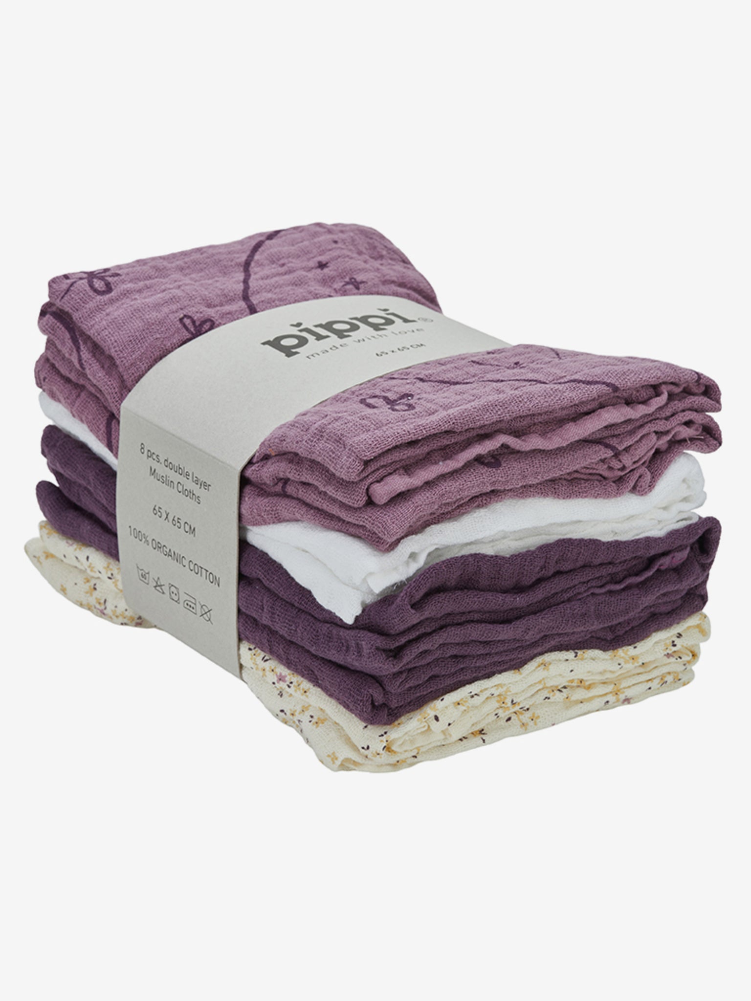 Muslin Cloth (8 pack), Mauve Shadow - Koko-Kamel.com