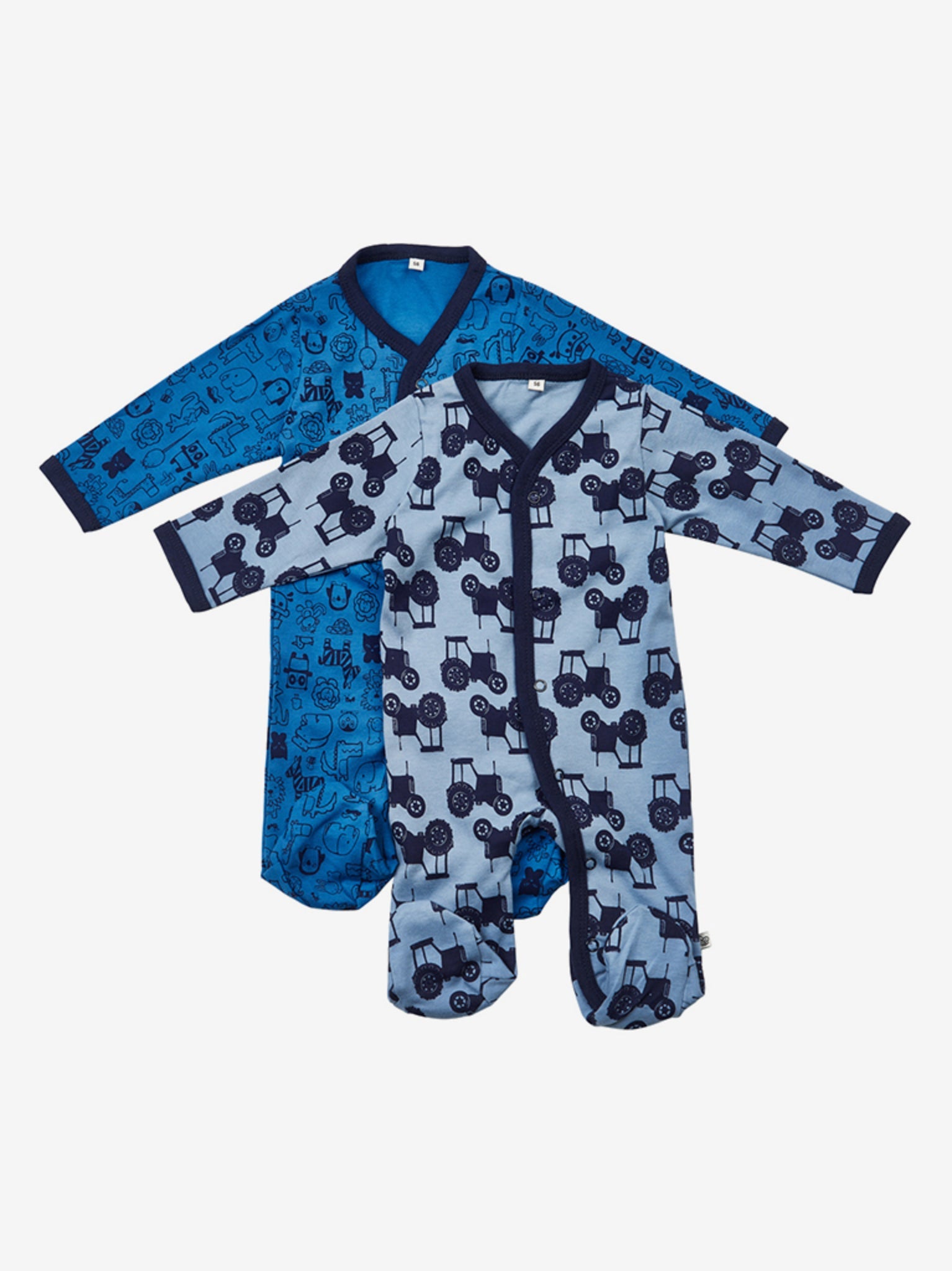 Nightsuit with buttons (2-pack), Blue - Koko-Kamel.com