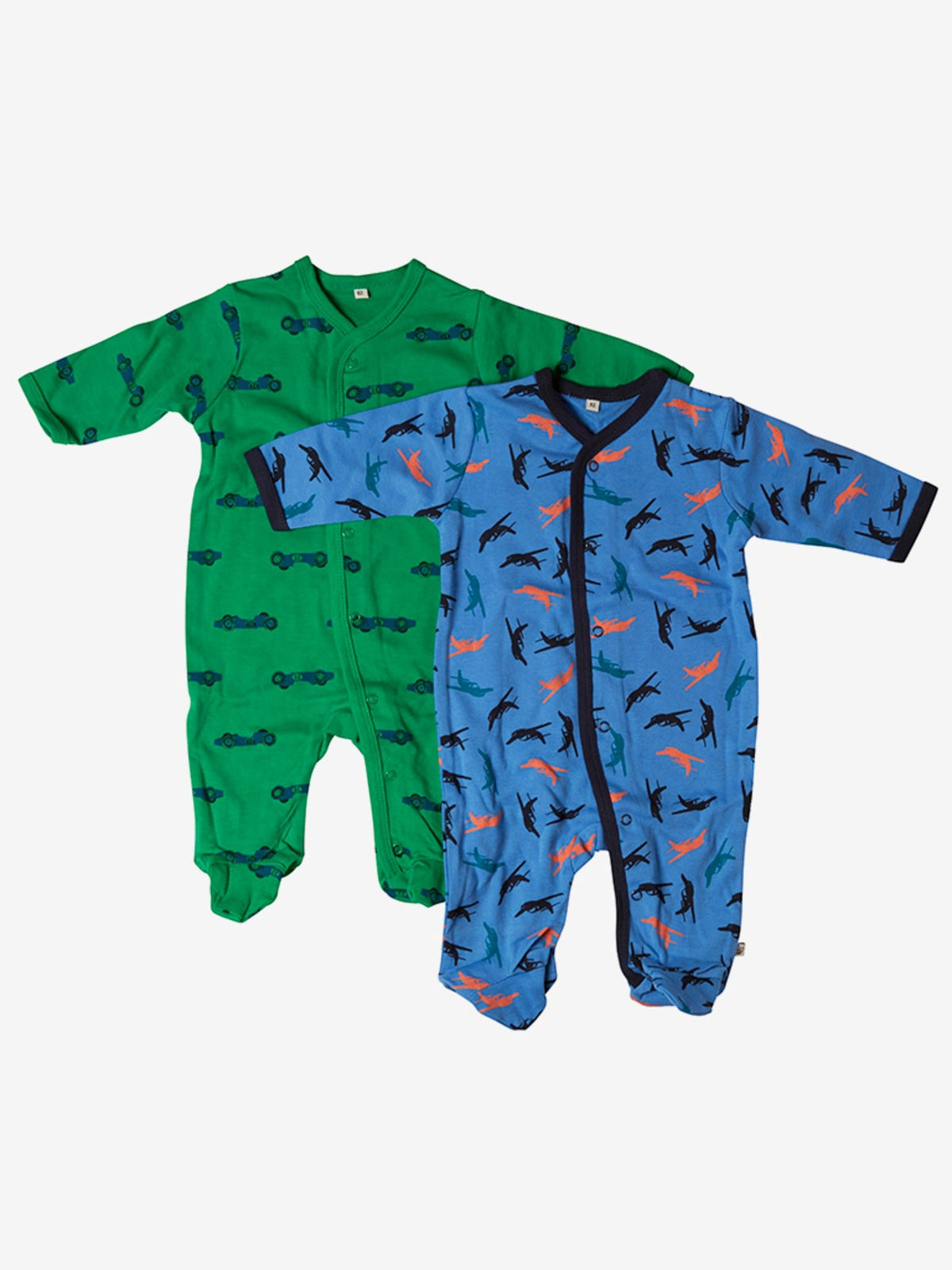 Nightsuit with buttons (2-pack), Blue and Green - Koko-Kamel.com