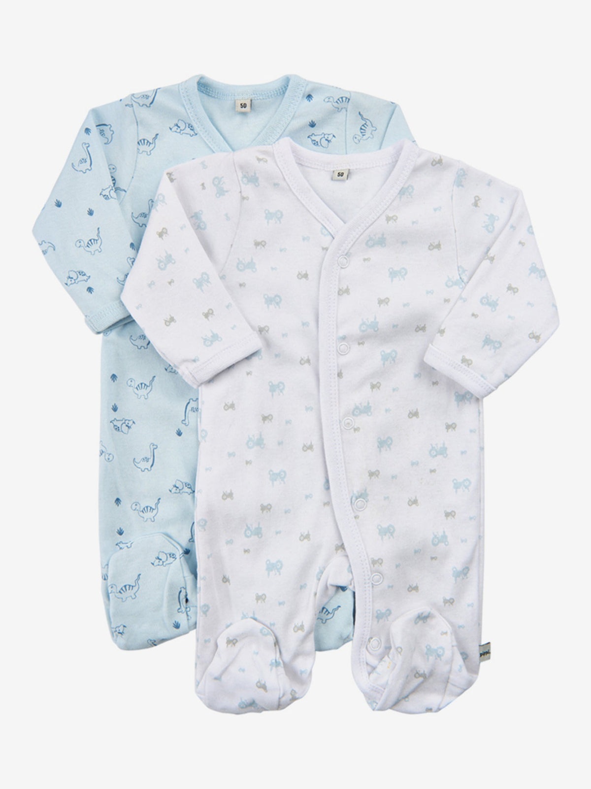 Nightsuit with buttons (2-pack), Light Blue - Koko-Kamel.com