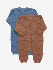 Nightsuit with zipper (2-pack), Blue and Brown - Koko-Kamel.com
