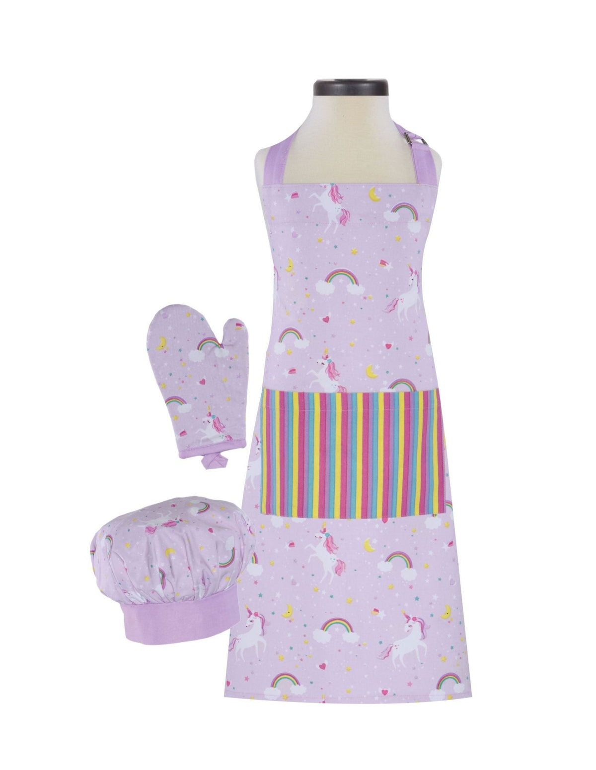 Rainbows and Unicorns Deluxe Child Apron Boxed Set - Koko-Kamel.com