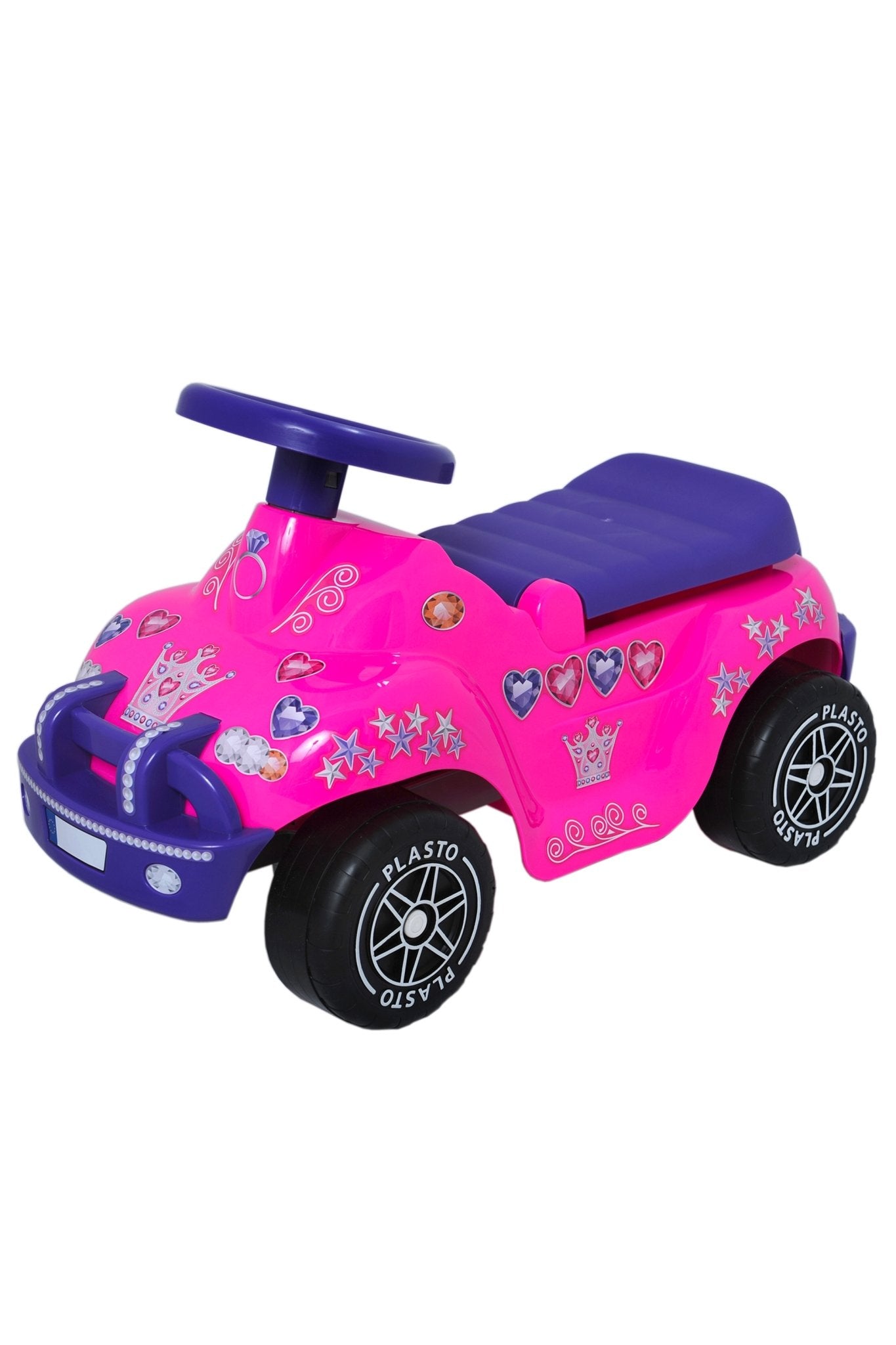 Toddler princess car, silent wheels, 60cm - Koko-Kamel.com